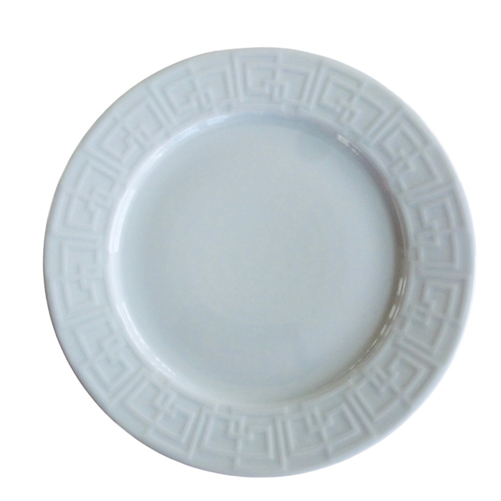 Pillivuyt Greek Key White Porcelain Charger Service Plate 12" Williams Sonoma